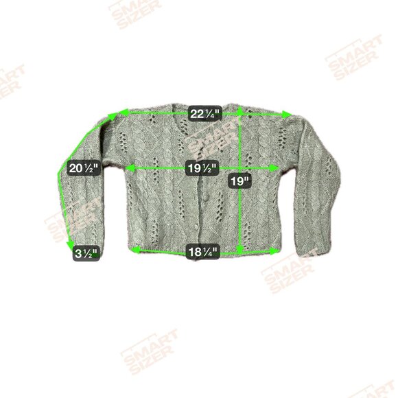 Sostanza Contemporary Mohair Cropped Cable Knit Cardigan Sweater Sage Green M - Picture 4 of 4